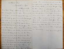 Letter from Robert to Mabel about the death of the pet squirrel